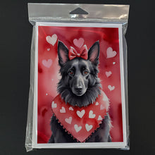 Load image into Gallery viewer, Belgian Sheepdog My Valentine Greeting Cards - Blank Note Cards – 8-Pack of Artist-Designed Cards with Envelopes