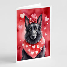 Load image into Gallery viewer, Belgian Sheepdog My Valentine Greeting Cards - Blank Note Cards – 8-Pack of Artist-Designed Cards with Envelopes