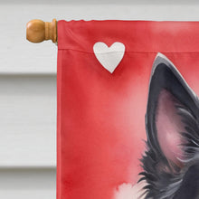 Load image into Gallery viewer, Belgian Sheepdog My Valentine House Flag