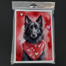 Load image into Gallery viewer, Belgian Sheepdog My Valentine Greeting Cards - Blank Note Cards – 8-Pack of Artist-Designed Cards with Envelopes