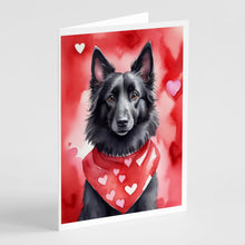 Load image into Gallery viewer, Belgian Sheepdog My Valentine Greeting Cards - Blank Note Cards – 8-Pack of Artist-Designed Cards with Envelopes