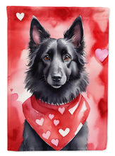 Load image into Gallery viewer, Belgian Sheepdog Valentine’s Day Garden Flag – Dog-Themed Heart Yard Decor