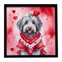 Load image into Gallery viewer, Bergamasco Sheepdog My Valentine Framed Metal Print