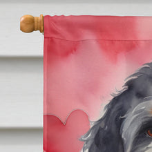 Load image into Gallery viewer, Bernedoodle My Valentine House Flag