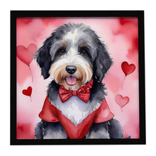 Load image into Gallery viewer, Bernedoodle My Valentine Framed Metal Print