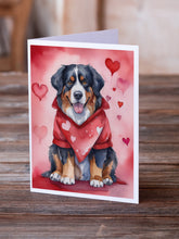 Load image into Gallery viewer, Bernese Mountain Dog My Valentine Greeting Cards - Blank Note Cards – 8-Pack of Artist-Designed Cards with Envelopes