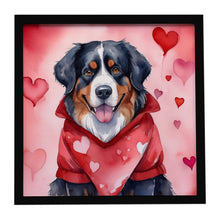 Load image into Gallery viewer, Bernese Mountain Dog My Valentine Framed Metal Print