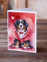 Load image into Gallery viewer, Bernese Mountain Dog My Valentine Greeting Cards - Blank Note Cards – 8-Pack of Artist-Designed Cards with Envelopes