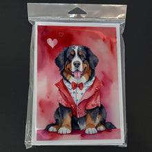 Load image into Gallery viewer, Bernese Mountain Dog My Valentine Greeting Cards - Blank Note Cards – 8-Pack of Artist-Designed Cards with Envelopes