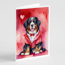 Load image into Gallery viewer, Bernese Mountain Dog My Valentine Greeting Cards - Blank Note Cards – 8-Pack of Artist-Designed Cards with Envelopes