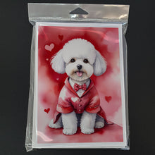 Load image into Gallery viewer, Bichon Frise My Valentine Greeting Cards - Blank Note Cards – 8-Pack of Artist-Designed Cards with Envelopes