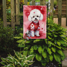 Load image into Gallery viewer, Bichon Frise Valentine’s Day Garden Flag – Dog-Themed Heart Yard Decor