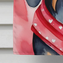 Load image into Gallery viewer, Black and Tan Coonhound My Valentine House Flag
