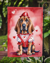 Load image into Gallery viewer, Bloodhound Valentine’s Day Garden Flag – Dog-Themed Heart Yard Decor
