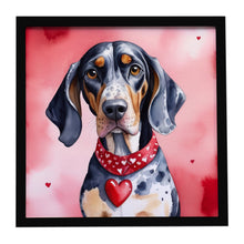 Load image into Gallery viewer, Bluetick Coonhound My Valentine Framed Metal Print
