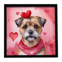 Load image into Gallery viewer, Border Terrier My Valentine Framed Metal Print