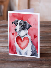 Load image into Gallery viewer, Borzoi My Valentine Greeting Cards - Blank Note Cards – 8-Pack of Artist-Designed Cards with Envelopes