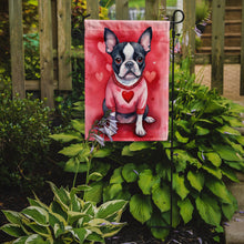 Load image into Gallery viewer, Boston Terrier Valentine’s Day Garden Flag – Dog-Themed Heart Yard Decor