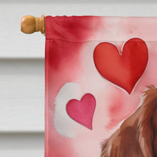 Load image into Gallery viewer, Brittany Spaniel My Valentine House Flag