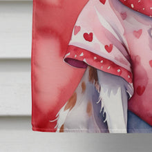 Load image into Gallery viewer, Brittany Spaniel My Valentine House Flag
