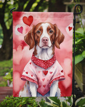 Load image into Gallery viewer, Brittany Spaniel Valentine’s Day Garden Flag – Dog-Themed Heart Yard Decor