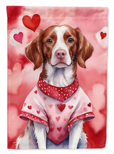 Load image into Gallery viewer, Brittany Spaniel Valentine’s Day Garden Flag – Dog-Themed Heart Yard Decor