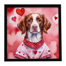 Load image into Gallery viewer, Brittany Spaniel My Valentine Framed Metal Print