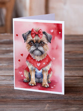 Load image into Gallery viewer, Brussels Griffon My Valentine Greeting Cards - Blank Note Cards – 8-Pack of Artist-Designed Cards with Envelopes
