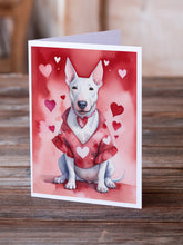 Load image into Gallery viewer, Bull Terrier My Valentine Greeting Cards - Blank Note Cards – 8-Pack of Artist-Designed Cards with Envelopes