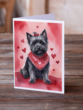 Load image into Gallery viewer, Cairn Terrier My Valentine Greeting Cards - Blank Note Cards – 8-Pack of Artist-Designed Cards with Envelopes