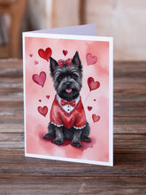 Load image into Gallery viewer, Cairn Terrier My Valentine Greeting Cards - Blank Note Cards – 8-Pack of Artist-Designed Cards with Envelopes