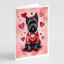 Load image into Gallery viewer, Cairn Terrier My Valentine Greeting Cards - Blank Note Cards – 8-Pack of Artist-Designed Cards with Envelopes