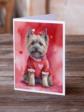Load image into Gallery viewer, Cairn Terrier My Valentine Greeting Cards - Blank Note Cards – 8-Pack of Artist-Designed Cards with Envelopes