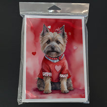 Load image into Gallery viewer, Cairn Terrier My Valentine Greeting Cards - Blank Note Cards – 8-Pack of Artist-Designed Cards with Envelopes