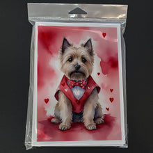 Load image into Gallery viewer, Cairn Terrier My Valentine Greeting Cards - Blank Note Cards – 8-Pack of Artist-Designed Cards with Envelopes