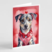 Load image into Gallery viewer, Catahoula My Valentine Greeting Cards - Blank Note Cards – 8-Pack of Artist-Designed Cards with Envelopes