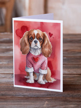 Load image into Gallery viewer, Cavalier Spaniel My Valentine Greeting Cards - Blank Note Cards – 8-Pack of Artist-Designed Cards with Envelopes