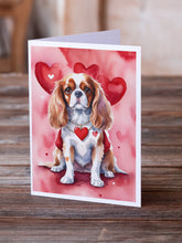 Load image into Gallery viewer, Cavalier Spaniel My Valentine Greeting Cards - Blank Note Cards – 8-Pack of Artist-Designed Cards with Envelopes