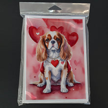 Load image into Gallery viewer, Cavalier Spaniel My Valentine Greeting Cards - Blank Note Cards – 8-Pack of Artist-Designed Cards with Envelopes