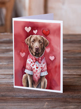 Load image into Gallery viewer, Chesapeake Bay Retriever My Valentine Greeting Cards - Blank Note Cards – 8-Pack of Artist-Designed Cards with Envelopes