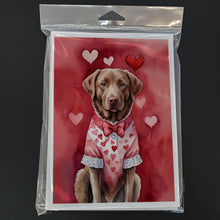 Load image into Gallery viewer, Chesapeake Bay Retriever My Valentine Greeting Cards - Blank Note Cards – 8-Pack of Artist-Designed Cards with Envelopes