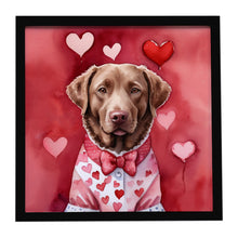 Load image into Gallery viewer, Chesapeake Bay Retriever My Valentine Framed Metal Print