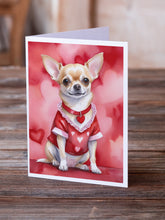 Load image into Gallery viewer, Chihuahua My Valentine Greeting Cards - Blank Note Cards – 8-Pack of Artist-Designed Cards with Envelopes