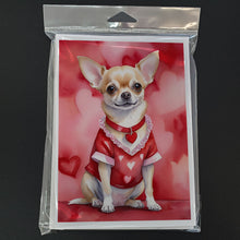 Load image into Gallery viewer, Chihuahua My Valentine Greeting Cards - Blank Note Cards – 8-Pack of Artist-Designed Cards with Envelopes