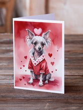 Load image into Gallery viewer, Chinese Crested My Valentine Greeting Cards - Blank Note Cards – 8-Pack of Artist-Designed Cards with Envelopes