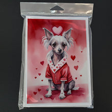 Load image into Gallery viewer, Chinese Crested My Valentine Greeting Cards - Blank Note Cards – 8-Pack of Artist-Designed Cards with Envelopes