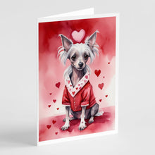 Load image into Gallery viewer, Chinese Crested My Valentine Greeting Cards - Blank Note Cards – 8-Pack of Artist-Designed Cards with Envelopes