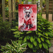 Load image into Gallery viewer, Chinese Crested Valentine’s Day Garden Flag – Dog-Themed Heart Yard Decor