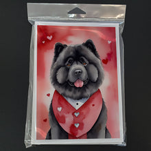 Load image into Gallery viewer, Chow Chow My Valentine Greeting Cards - Blank Note Cards – 8-Pack of Artist-Designed Cards with Envelopes