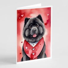 Load image into Gallery viewer, Chow Chow My Valentine Greeting Cards - Blank Note Cards – 8-Pack of Artist-Designed Cards with Envelopes